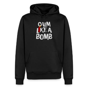 Calm Like Bomb Paradox Irony Humor Explosive Joke - Men’s Premium Organic Hoodie - black - Front - Nico (187cm)