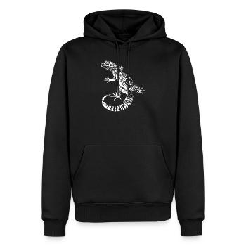 Gecko Leopardgecko Kontrast - Männer Premium Bio Hoodie - Schwarz - Vorne - Nico (187cm)