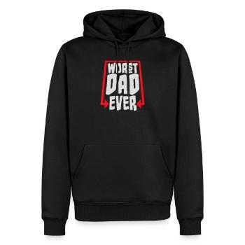 Le pire papa de tous les temps Drôle Sarcastique Papa pour la fête des pères - Sweat à capuche Premium bio Homme - noir - Devant - Nico (187cm)
