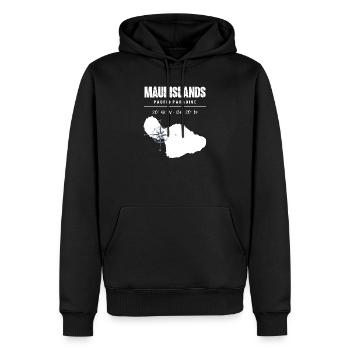 Maui Island Compass Design with Coordinates Vintage - Men’s Premium Organic Hoodie - black - Front - Nico (187cm)