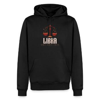 Waage - Männer Premium Bio Hoodie - Schwarz - Vorne - Nico (187cm)
