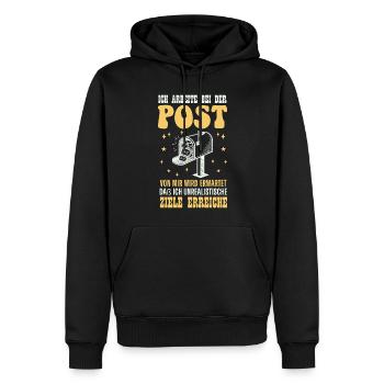 Postboten ICH ARBEITE BEI DER POST VON MIR WIRD - Männer Premium Bio Hoodie - Schwarz - Vorne - Nico (187cm)