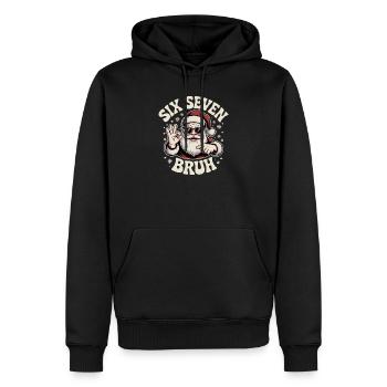 Six Sept Bruh Cool Père Noël Anniversaire de Noël - Sweat à capuche Premium bio Homme - noir - Devant - Nico (187cm)