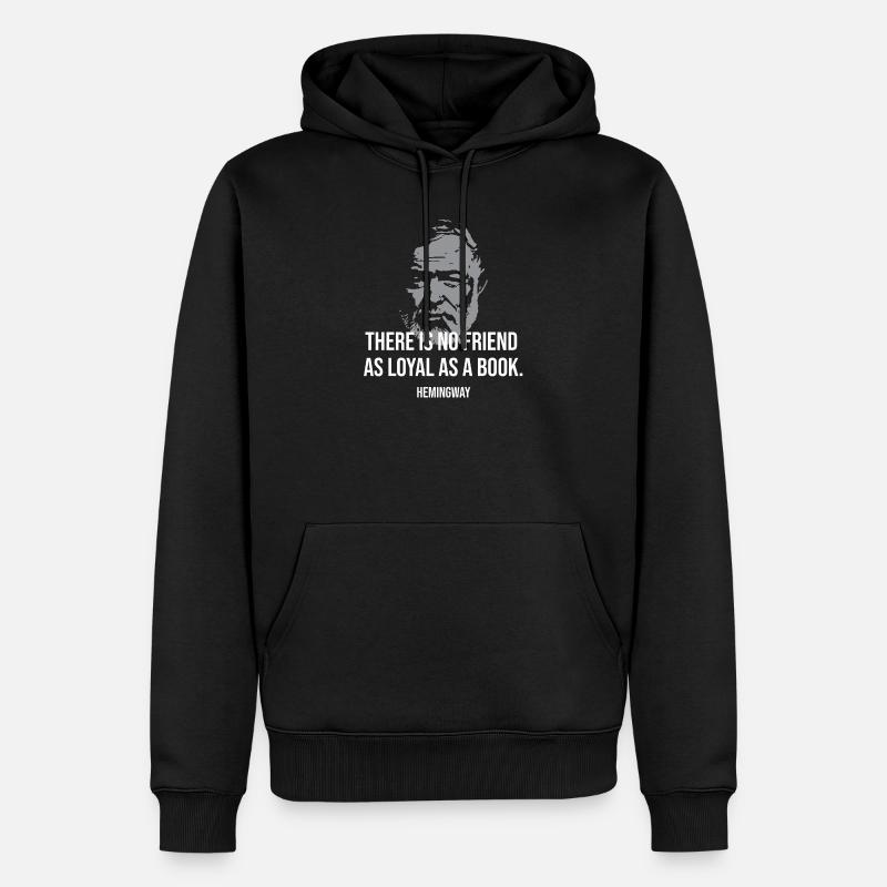 Citation d’Ernest Hemingway sur les amis - Sweat à capuche Premium bio Homme - noir