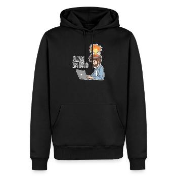 Alltag im Büro - Das komplette CHAOS - Männer Premium Bio Hoodie - Schwarz - Vorne - Nico (187cm)