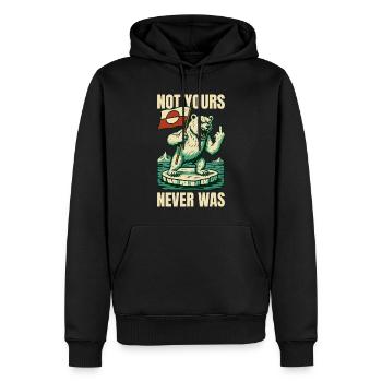 Not Yours Never Was Greenland Is Not For Sale - Männer Premium Bio Hoodie - Schwarz - Vorne - Nico (187cm)