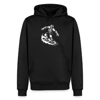 Squelette sur Snowboard Wave Rider - Sweat à capuche Premium bio Homme - noir - Devant - Nico (187cm)