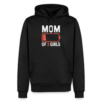 Mutter von 3 Mädchen Batterie-Ikon-Tee - Männer Premium Bio Hoodie - Schwarz - Vorne - Nico (187cm)