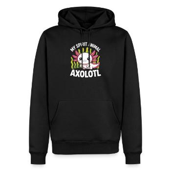 Axolotl-Geist: Niedliches Unterwasser - Männer Premium Bio Hoodie - Schwarz - Vorne - Nico (187cm)