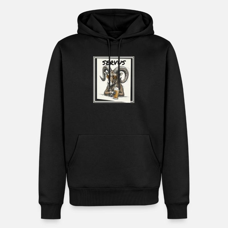 Bier Mufflon - Männer Premium Bio Hoodie - Schwarz