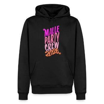 Malle, Party Crew, 2026 - Männer Premium Bio Hoodie - Schwarz - Vorne - Nico (187cm)