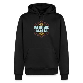 Ehefrau Alessa - Männer Premium Bio Hoodie - Schwarz - Vorne - Nico (187cm)