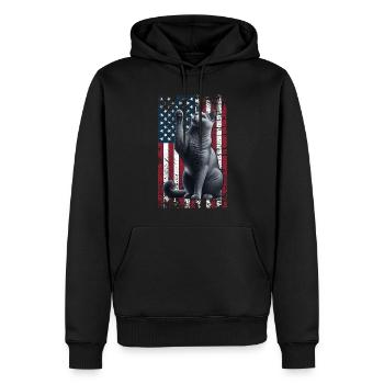 Chat Bleu Russe Américain Bleu Russe - Sweat à capuche Premium bio Homme - noir - Devant - Nico (187cm)
