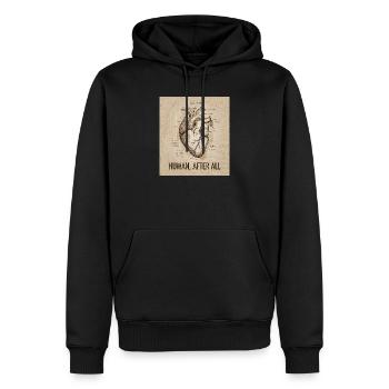 Human After - Männer Premium Bio Hoodie - Schwarz - Vorne - Nico (187cm)