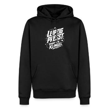 Leipzig presst sogar die Klingel - Männer Premium Bio Hoodie - Schwarz - Vorne - Nico (187cm)