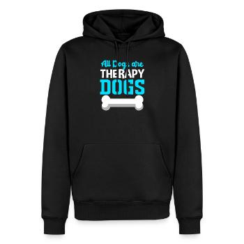 Therapiehund - Männer Premium Bio Hoodie - Schwarz - Vorne - Nico (187cm)