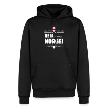 HEIA NORGE! Helt til topps! - Men’s Premium Organic Hoodie - black - Front - Nico (187cm)