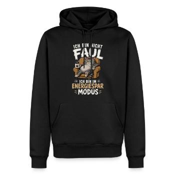 Ich Bin Nicht Faul Ich Bin Im Energiesparmodus - Männer Premium Bio Hoodie - Schwarz - Vorne - Nico (187cm)