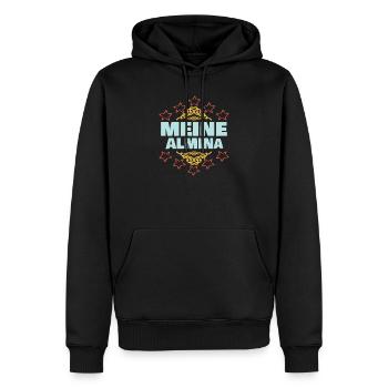 Almina - Männer Premium Bio Hoodie - Schwarz - Vorne - Nico (187cm)