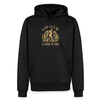 Bigfoot Hiking - A Guy Like Me is Hard to Find - Men’s Premium Organic Hoodie - black - Front - Nico (187cm)