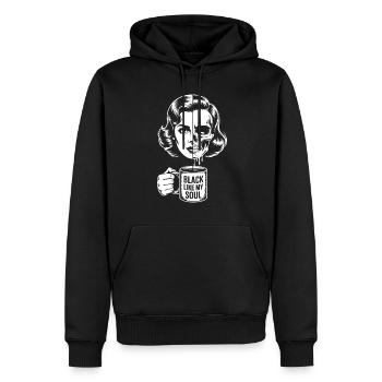 Noir comme mon âme ! Goth Café Emo Girl - Sweat à capuche Premium bio Homme - noir - Devant - Nico (187cm)