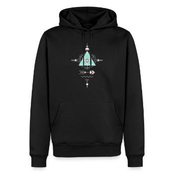 Festival Design - Männer Premium Bio Hoodie - Schwarz - Vorne - Nico (187cm)