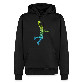 Basketballer Symbole Dunking Jungen Basketball - Männer Premium Bio Hoodie - Schwarz - Vorne - Nico (187cm)