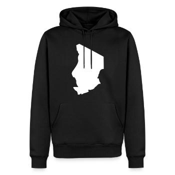 Tschad Landkarte Flagge - Männer Premium Bio Hoodie - Schwarz - Vorne - Nico (187cm)