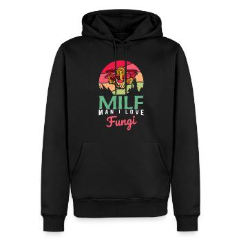 Pilzsammler Retro Pilze Vintage Pilz Pilzsucher - Männer Premium Bio Hoodie - Schwarz - Vorne - Nico (187cm)
