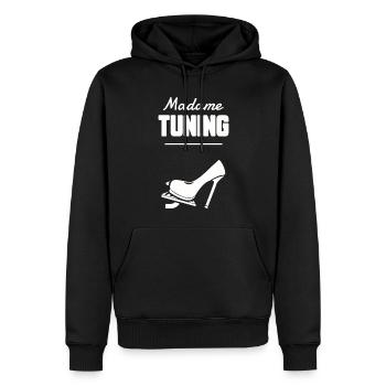 Madame tuning - Sweat à capuche Premium bio Homme - noir - Devant - Nico (187cm)