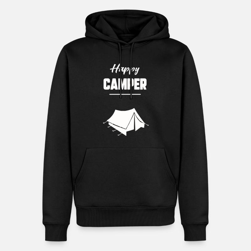 Glücklicher Camper - Männer Premium Bio Hoodie - Schwarz