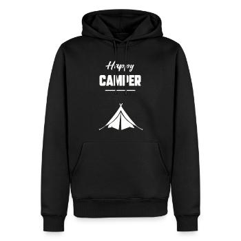 Happy camper - Sweat à capuche Premium bio Homme - noir - Devant - Nico (187cm)