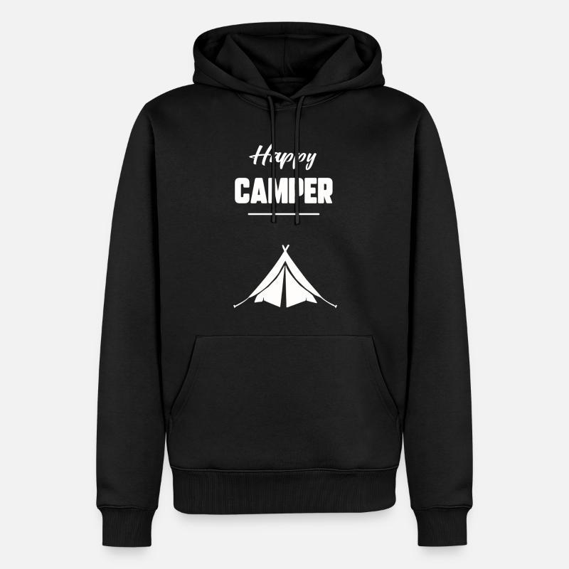Glücklicher Camper - Männer Premium Bio Hoodie - Schwarz