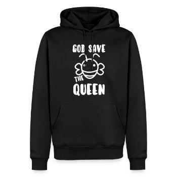 God save the queen - Sweat à capuche Premium bio Homme - noir - Devant - Nico (187cm)
