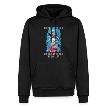 Fischbrötchen Fisch Nordsee Urlaub Slaughterhouse - Männer Premium Bio Hoodie - Schwarz - Vorne - Nico (187cm)