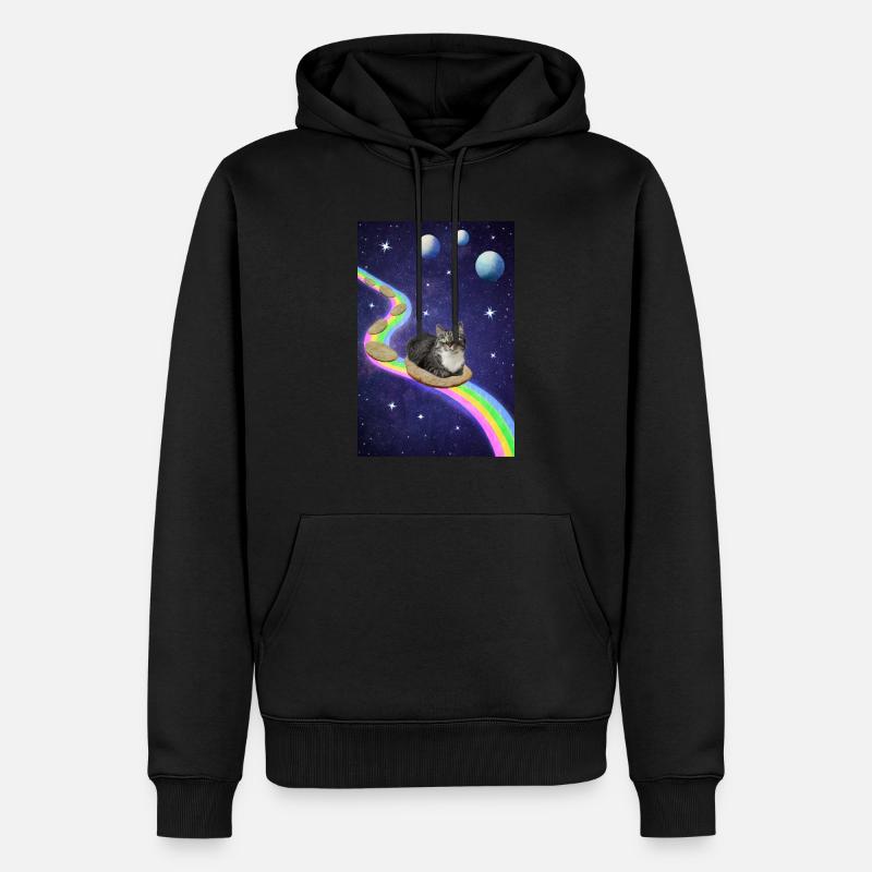 Mignon chat de l’espace - Sweat à capuche Premium bio Homme - noir