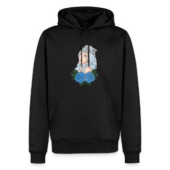 Wolfsmädchen - Männer Premium Bio Hoodie - Schwarz - Vorne - Nico (187cm)