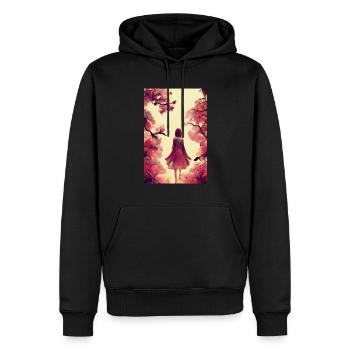 Manga Girl - Sweat à capuche Premium bio Homme - noir - Devant - Nico (187cm)
