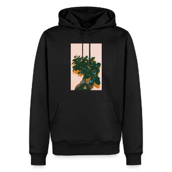 Happiness tree! - Men’s Premium Organic Hoodie - black - Front - Nico (187cm)