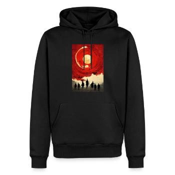 Samurai Japanisch Mond - Männer Premium Bio Hoodie - Schwarz - Vorne - Nico (187cm)
