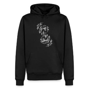 Signe astrologique Poisson Ella - Sweat à capuche Premium bio Homme - noir - Devant - Nico (187cm)