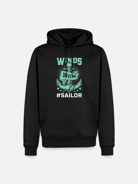 Yachtsegel, das lustiges Segelboot sagt - Männer Premium Bio Hoodie - Schwarz