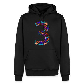 Geburtstag Junge 3 Jahre Flugzeug Flugzeuge - Männer Premium Bio Hoodie - Schwarz - Vorne - Nico (187cm)