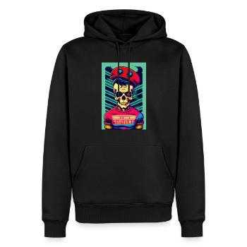 Frauen T-Shirt - Männer Premium Bio Hoodie - Schwarz - Vorne - Nico (187cm)