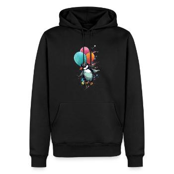 Pingouin volant - Sweat à capuche Premium bio Homme - noir - Devant - Nico (187cm)