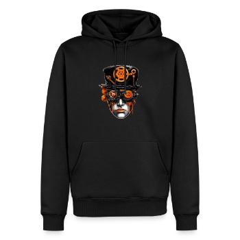 Steampunk Droog - Männer Premium Bio Hoodie - Schwarz - Vorne - Nico (187cm)
