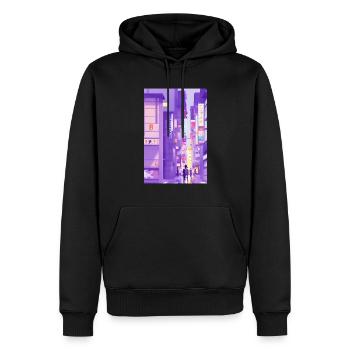 Tokio-Landschaft - Männer Premium Bio Hoodie - Schwarz - Vorne - Nico (187cm)