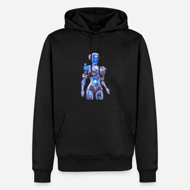 Weiblicher Roboter / Cyborg / Android - Männer Premium Bio Hoodie - Schwarz
