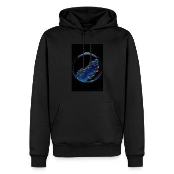 Nuages dans une bulle néon 1 - Sweat à capuche Premium bio Homme - noir - Devant - Nico (187cm)