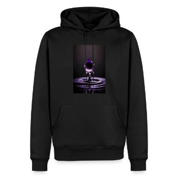 Drops purple 3 - Men’s Premium Organic Hoodie - black - Front - Nico (187cm)